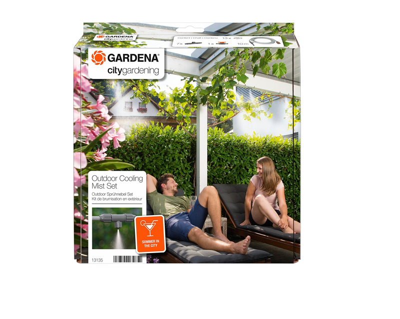 "GARDENA" 德國13L/h流量戶外降溫噴霧帶套裝(可降溫多達6°)(3套/盒)-[13135]