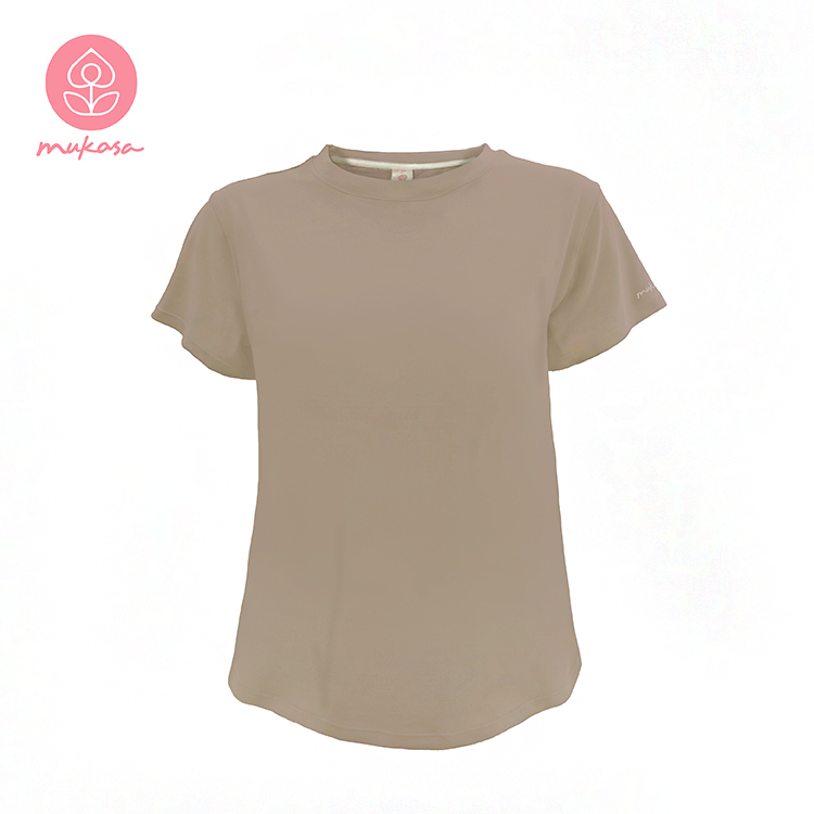 MUKASA 簡約短袖運動上衣-燕麥那堤 MUK-2304105
