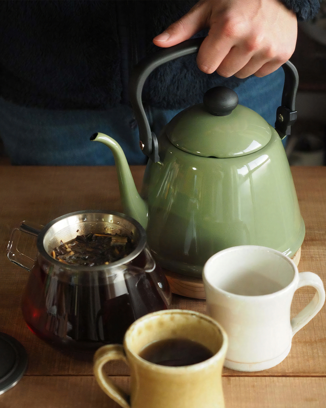Drip Enamel Kettle II 2L Green｜Noda Horo