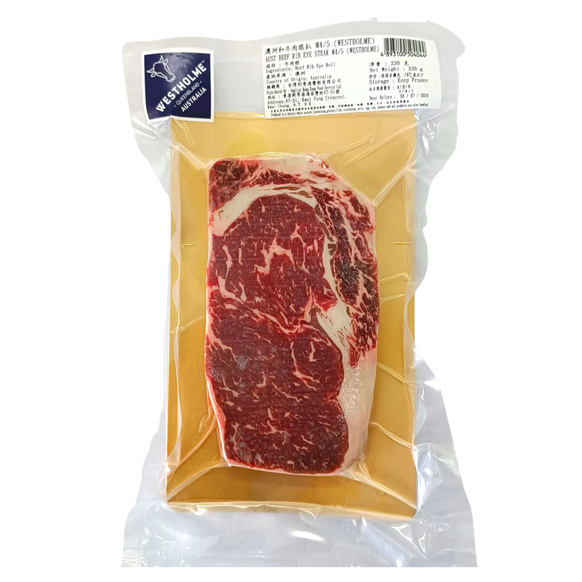 Australia Westholme M4-M5 Wagyu Striploin Steak ,Fixed Price 230g / pack +/- 5% ( Frozen -18℃)