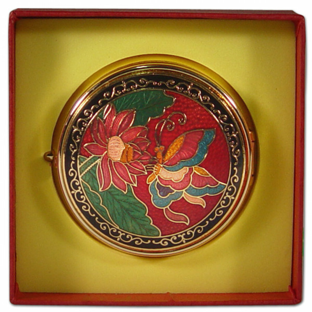 景泰藍大連身印泥盒(顏色隨機出貨)