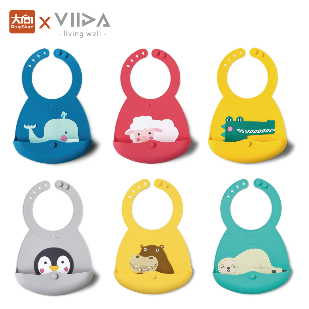 VIIDA JOY 便攜式矽膠圍兜(動物系列) 多款可選