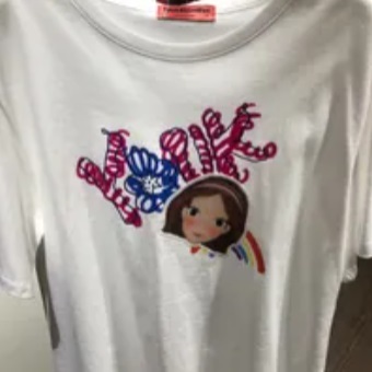 [S] YSW LUNA WITH RAINBOW PRINT T-SHIRT,WHITE, I2WTS40WHLNF, I2WTS40WHLNF (SYW236)