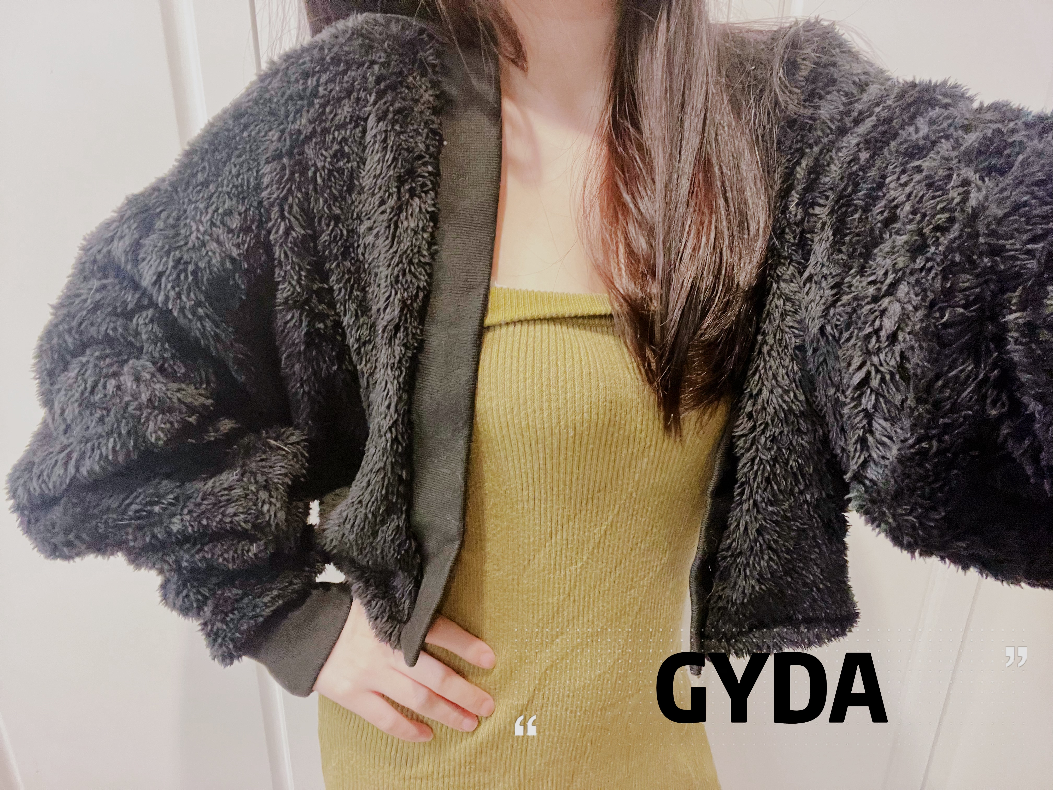 日本品牌GYDA正品超舒適軟綿綿熊寶寶百搭黑色外套 罩衫