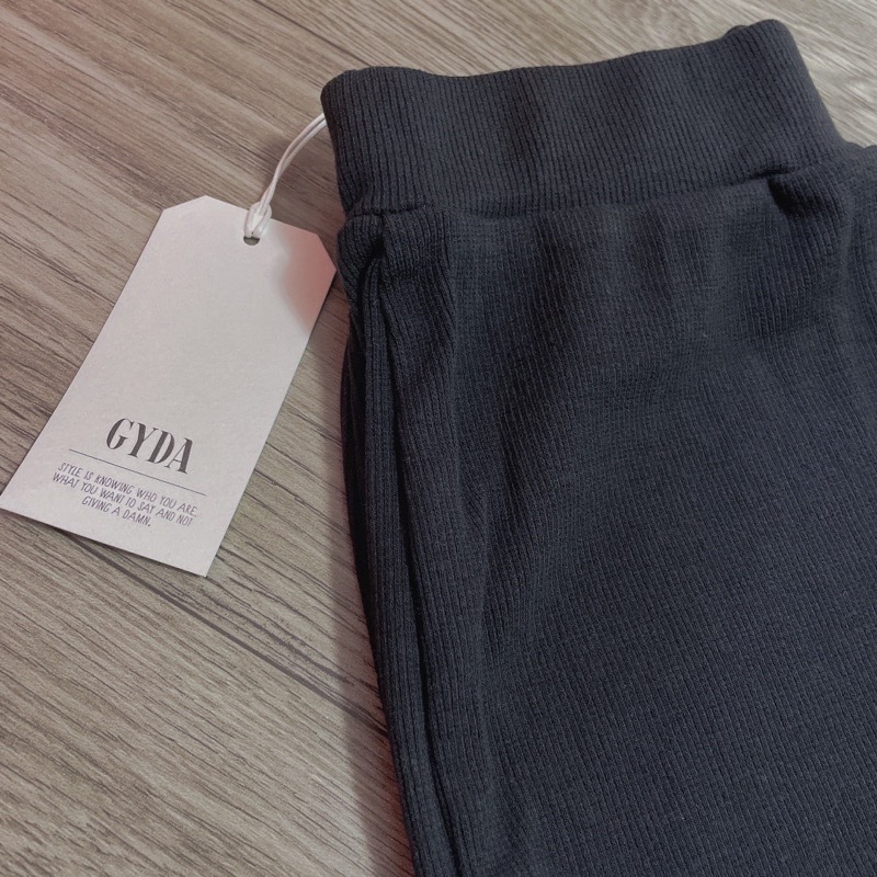 日本美式品牌GYDA正品黑色百搭彈性螺紋顯細腿 skinny長褲