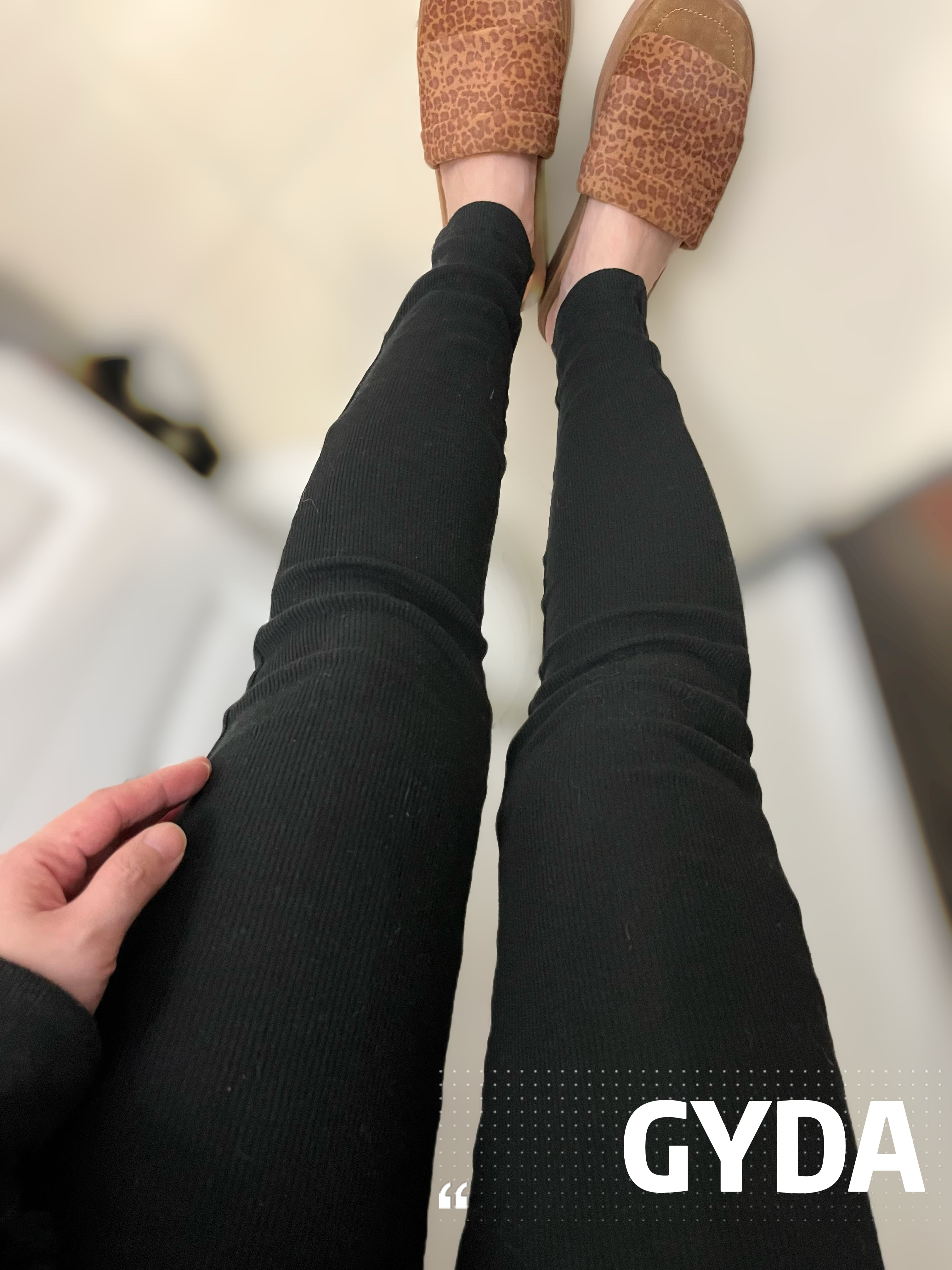 日本美式品牌GYDA正品黑色百搭彈性螺紋顯細腿 skinny長褲