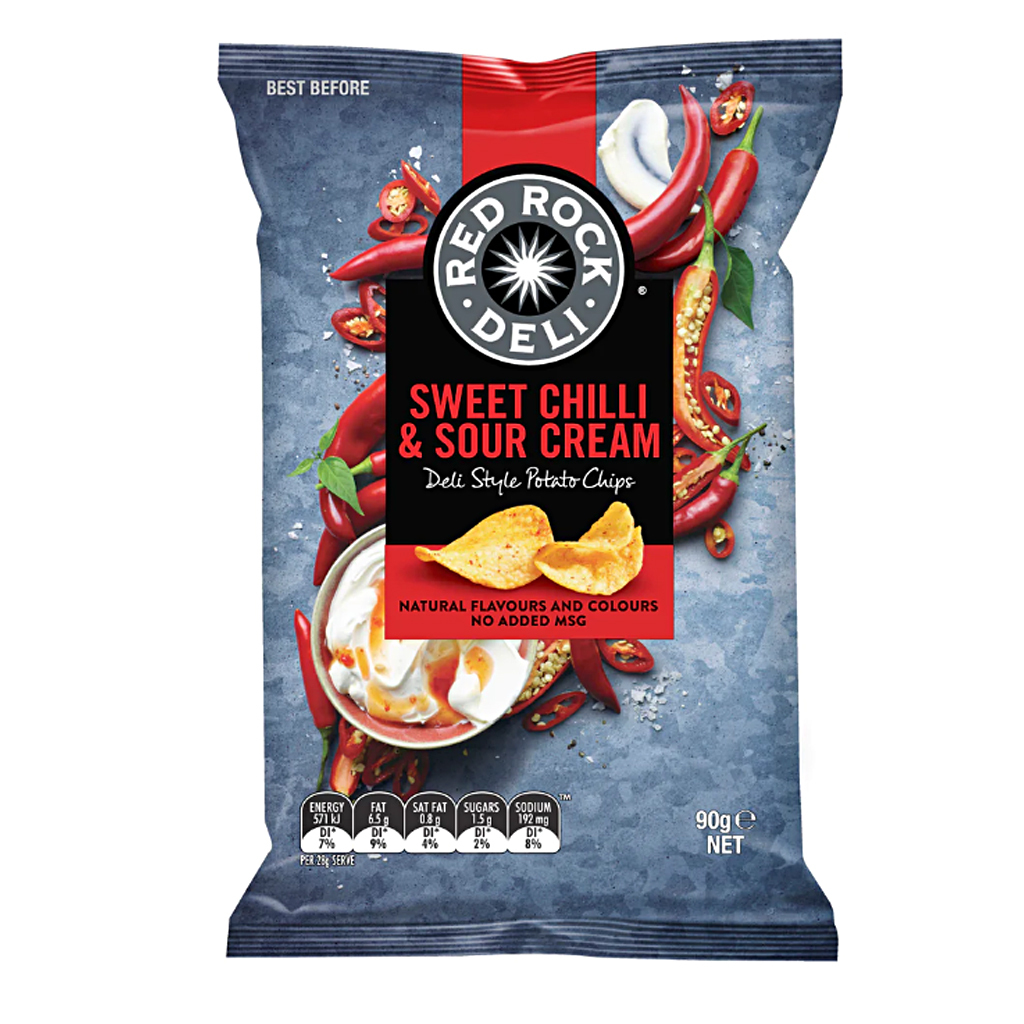 red rock deli chips sweet chilli and sour cream 90g