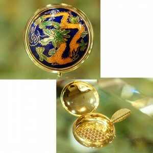 景泰藍旅行用隨身煙蒂盒-小圓‧祥龍(顏色隨機出貨)