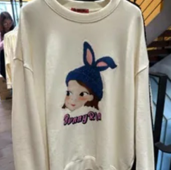 [S] YSW BUNNY RIA PRINT SWEAT SHIRT,CREAM, H4WSW14IVRAF (SYW238)