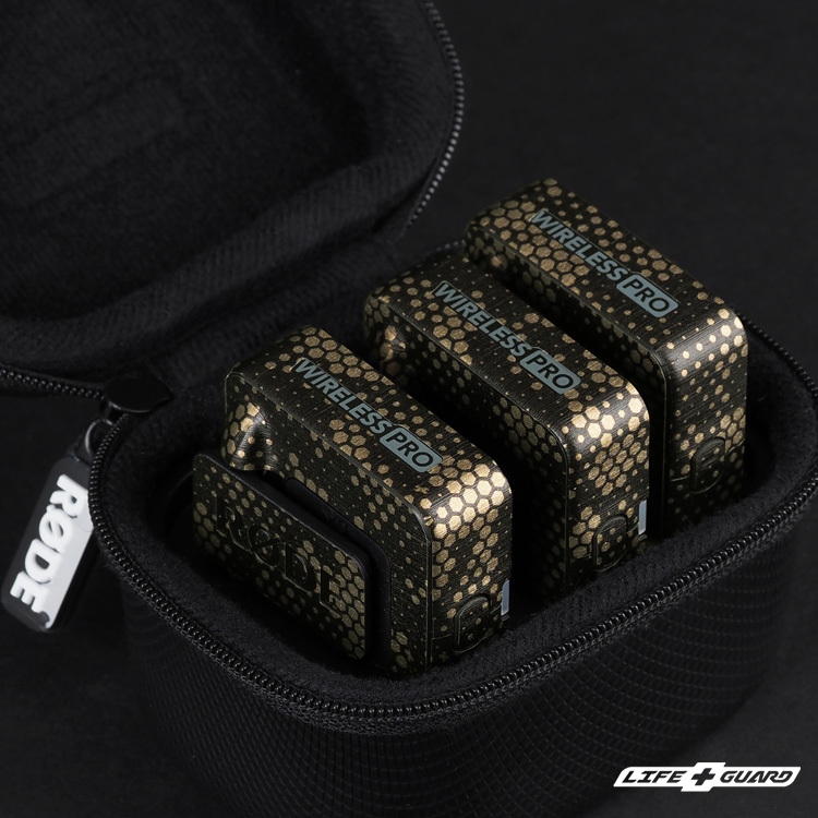 LIFE+GUARD 貼膜安裝示意，適用 RODE Wireless Pro