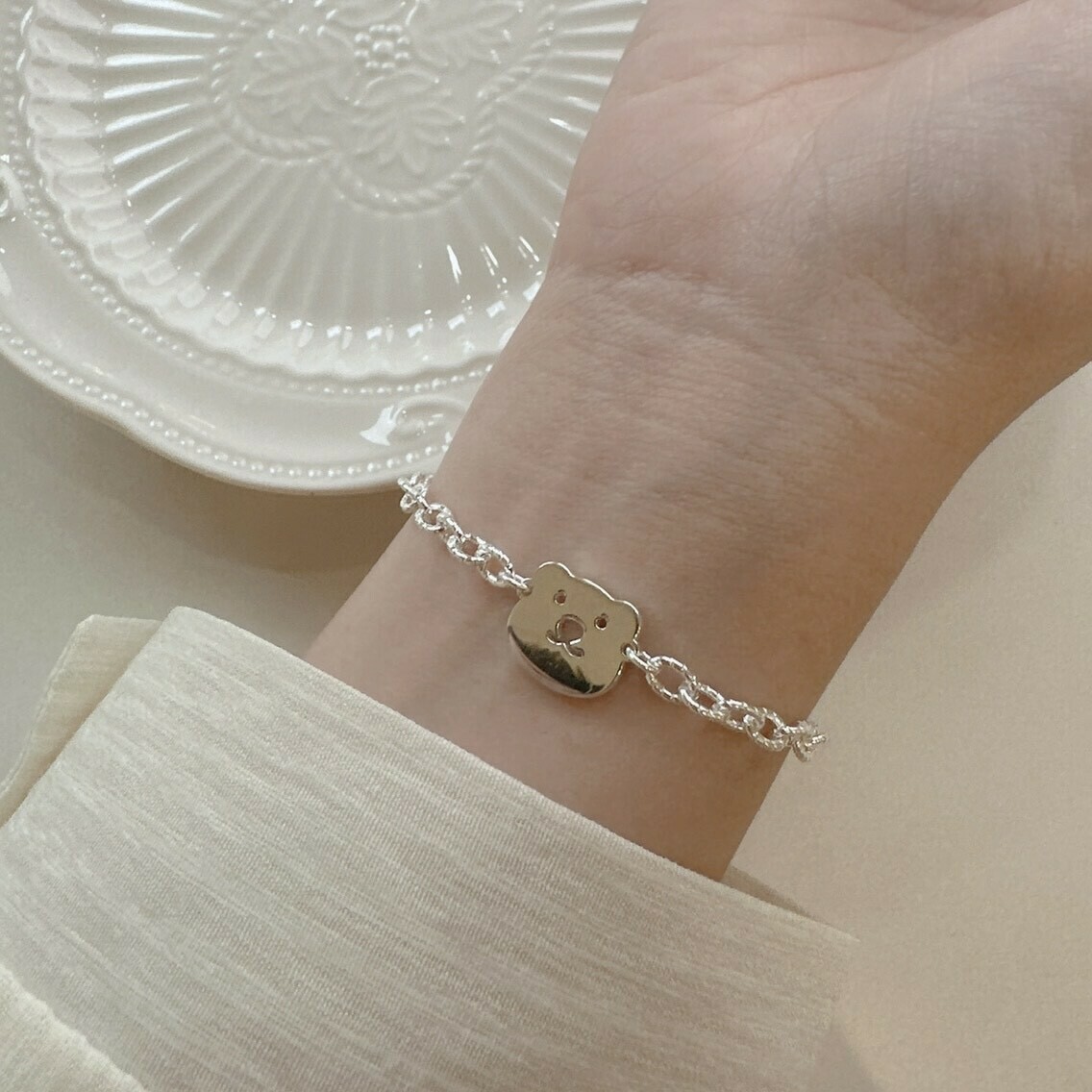 俏皮．熊熊純銀手鍊