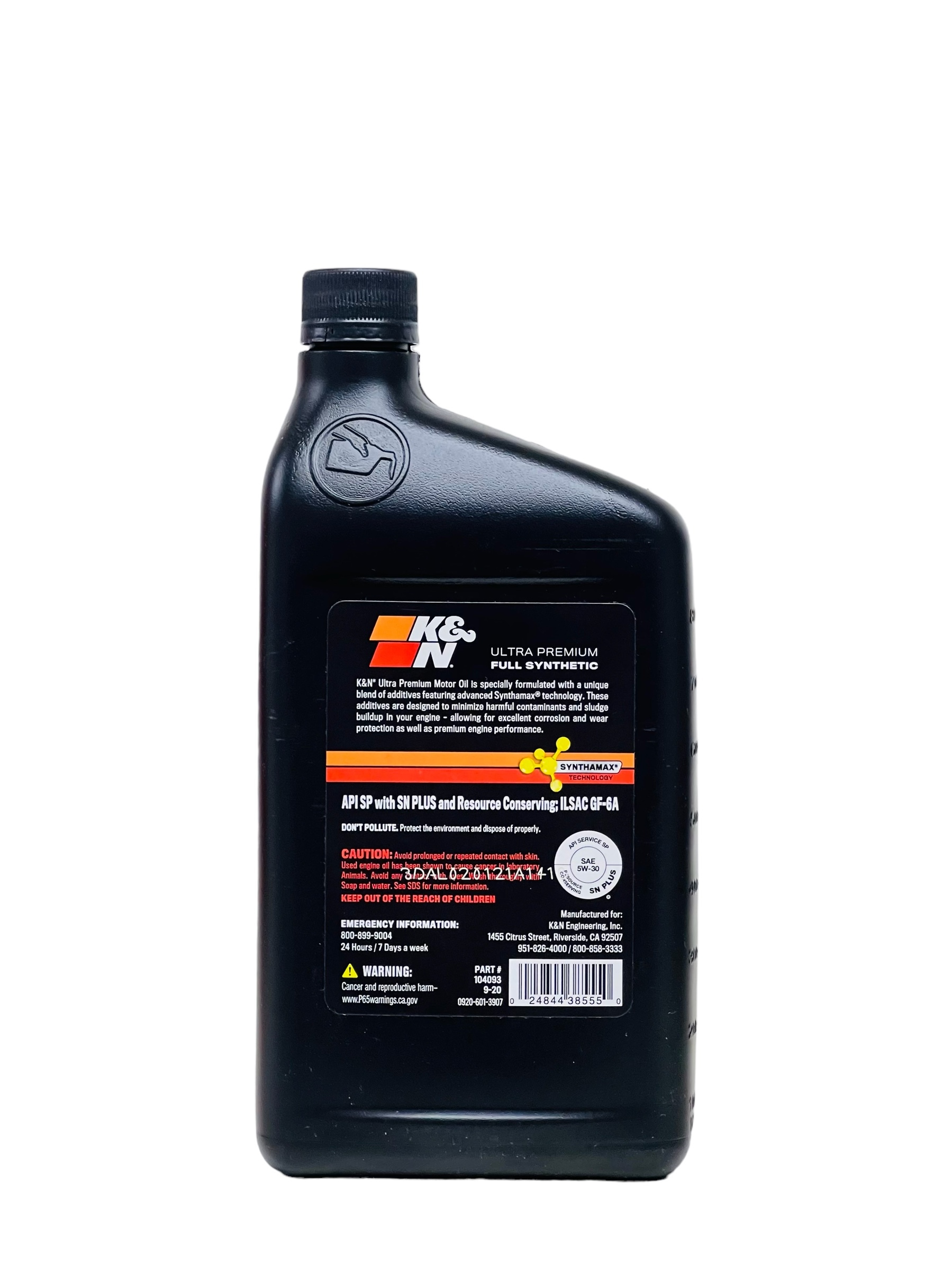 K&N 104103  5W30 Full Synthetic Motor Oil (1 qt.)