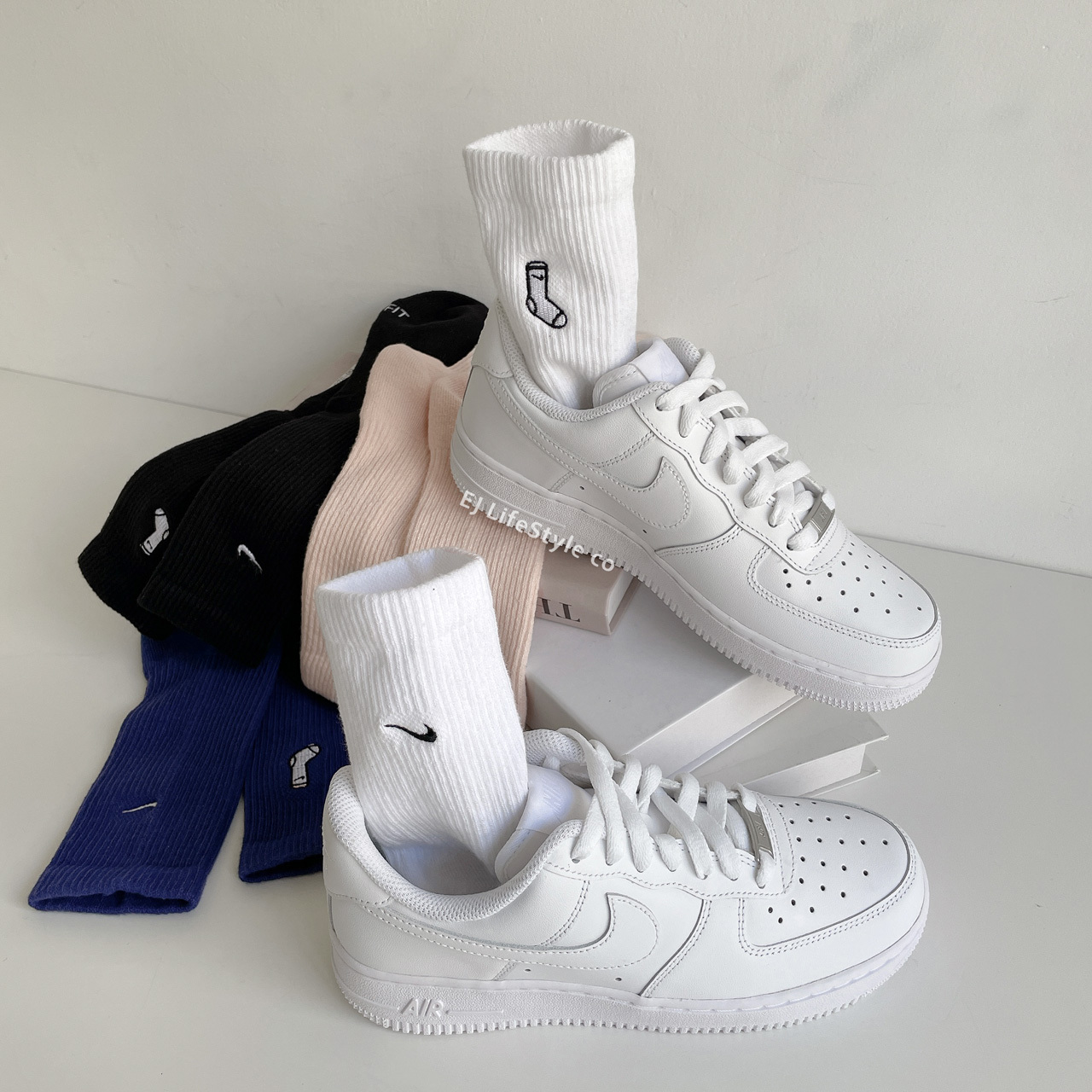 NIKE EVERYDAY PLUS 小襪子 刺繡 長襪 兩雙一組 FB5709-900 FB5709-901 / 現貨