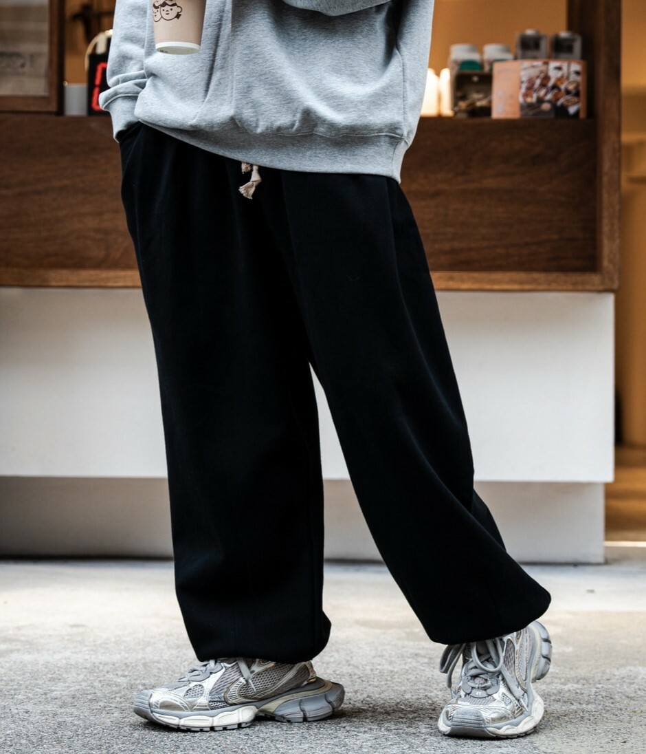 鬆緊抽繩寬版棉褲