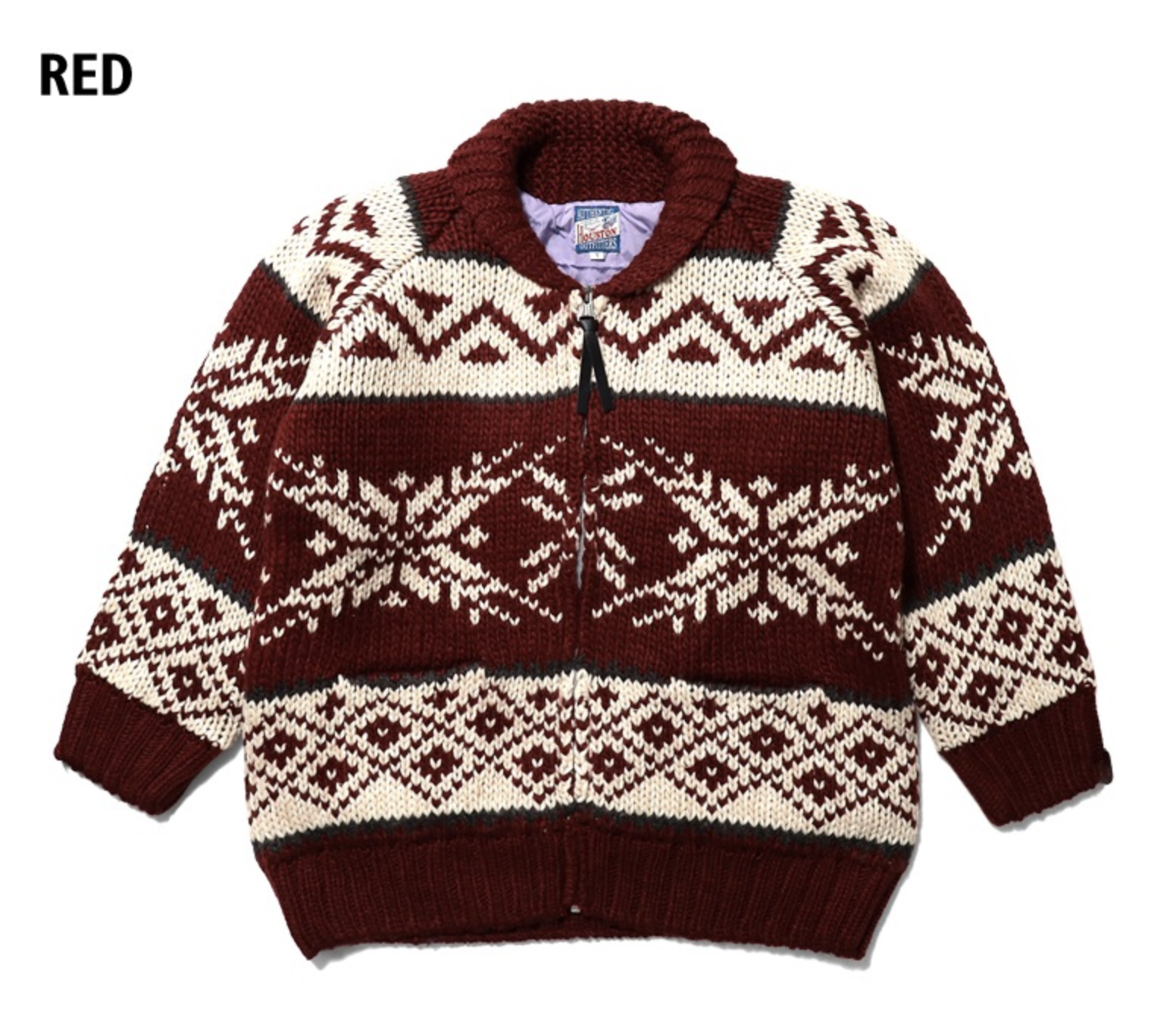 HOUSTON woman  COWICHAN ZIP SWEATER / Red