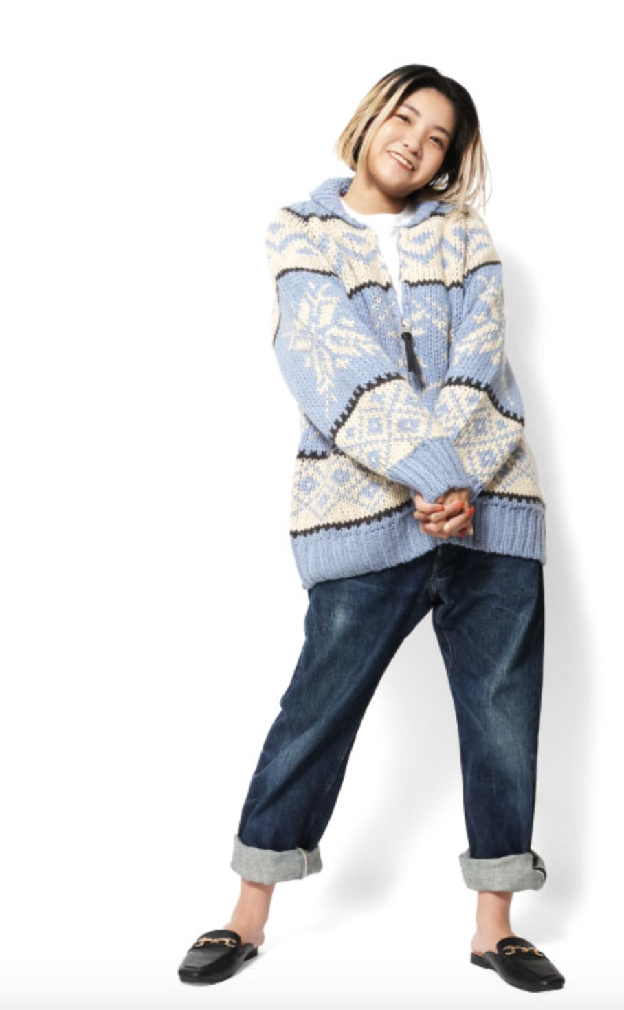 HOUSTON woman  COWICHAN ZIP SWEATER / Blue