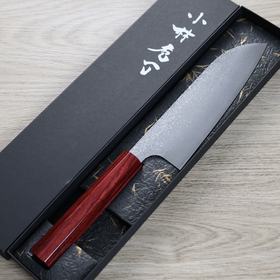 小林包丁 三德刀 170mm SG2粉末HSS鋼 七角柄 大馬士革