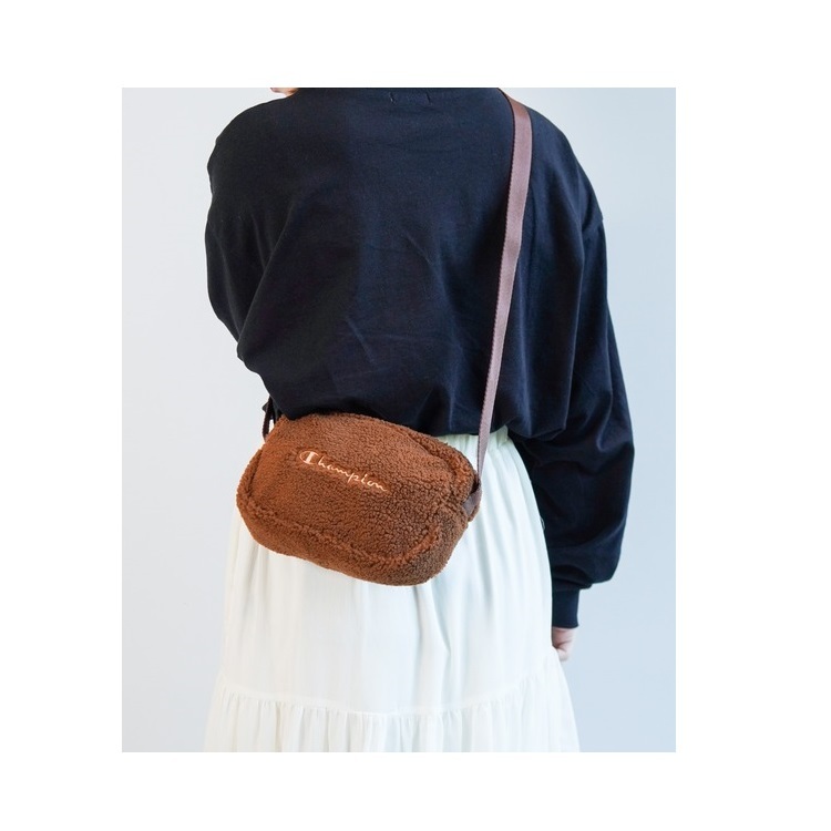 中性-百搭搖粒絨側背包-褐色（63733-08）