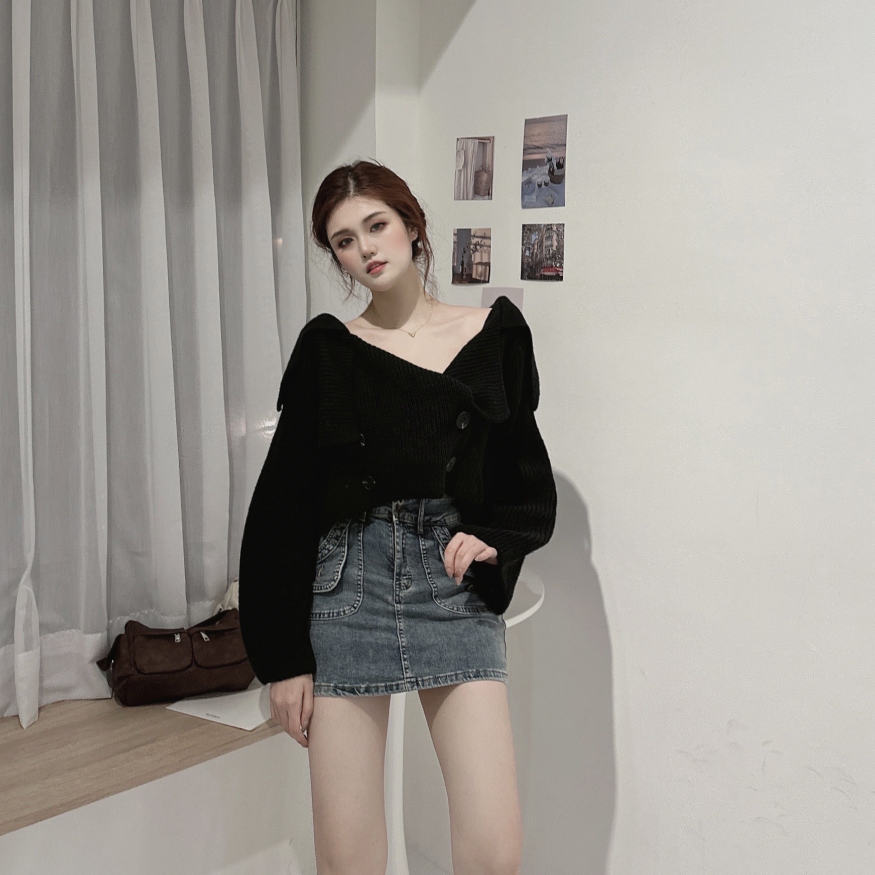 私訊問爆雙口袋牛仔短裙/二色