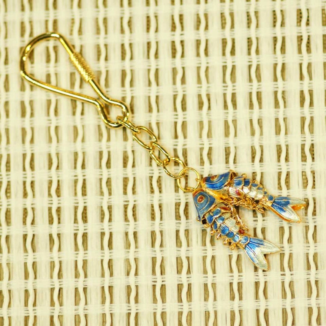 景泰藍小雙魚鎖圈