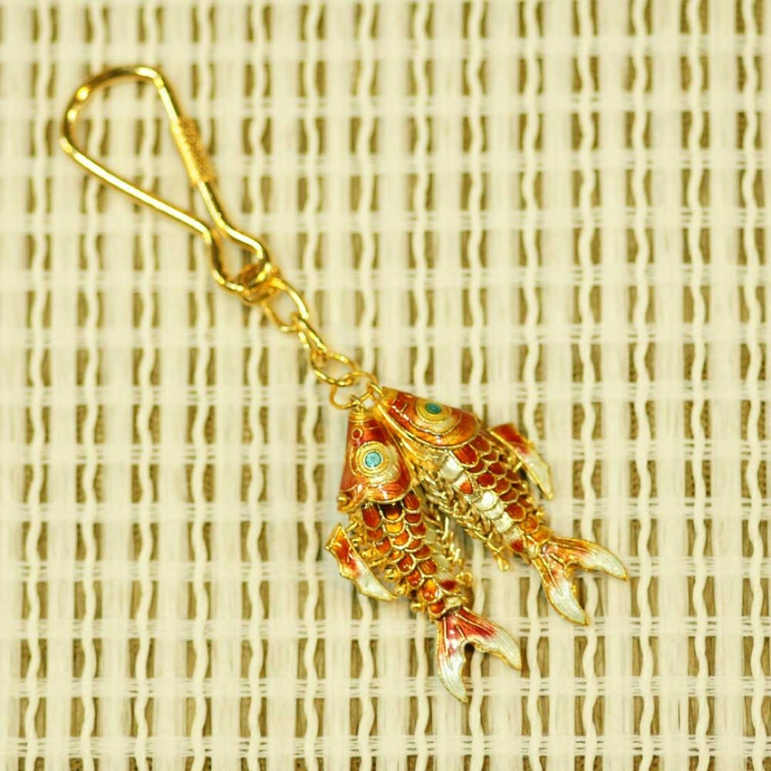 景泰藍中雙魚鎖圈