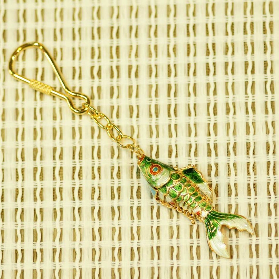 景泰藍2.2吋單魚鎖圈