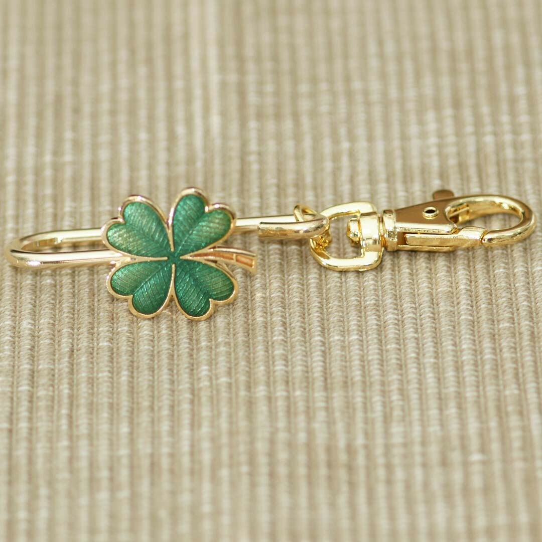 景泰藍掛式皮包鎖圈‧幸運草‧出外公差‧旅行‧方便你快速拿到鑰匙