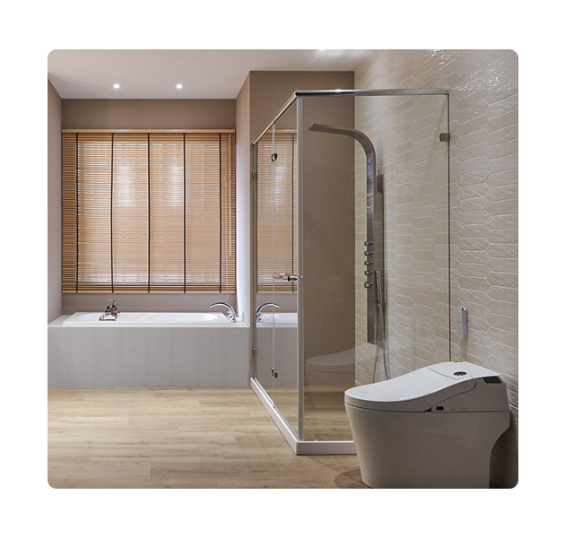 OVO京典衛浴 淋浴拉門推薦 無框淋浴門範例    直角三片型 開門式