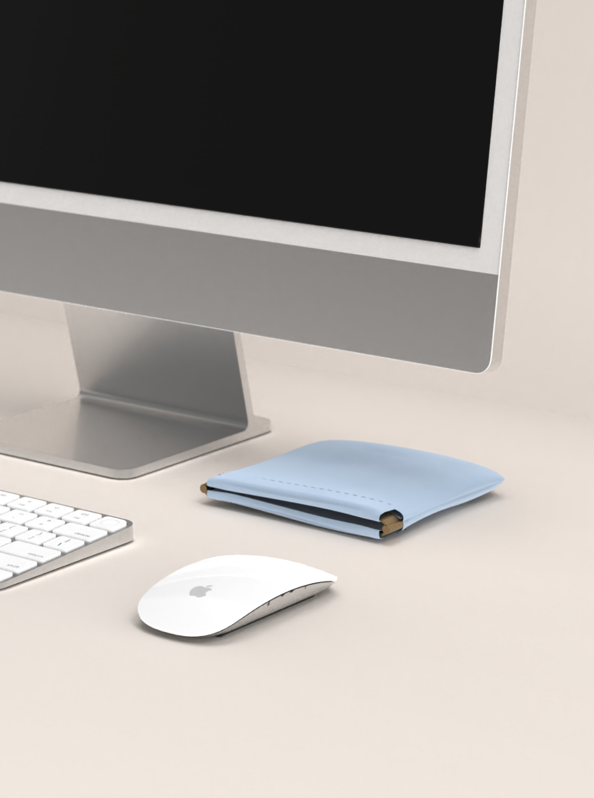 質感皮革收納包 /寶寶藍/