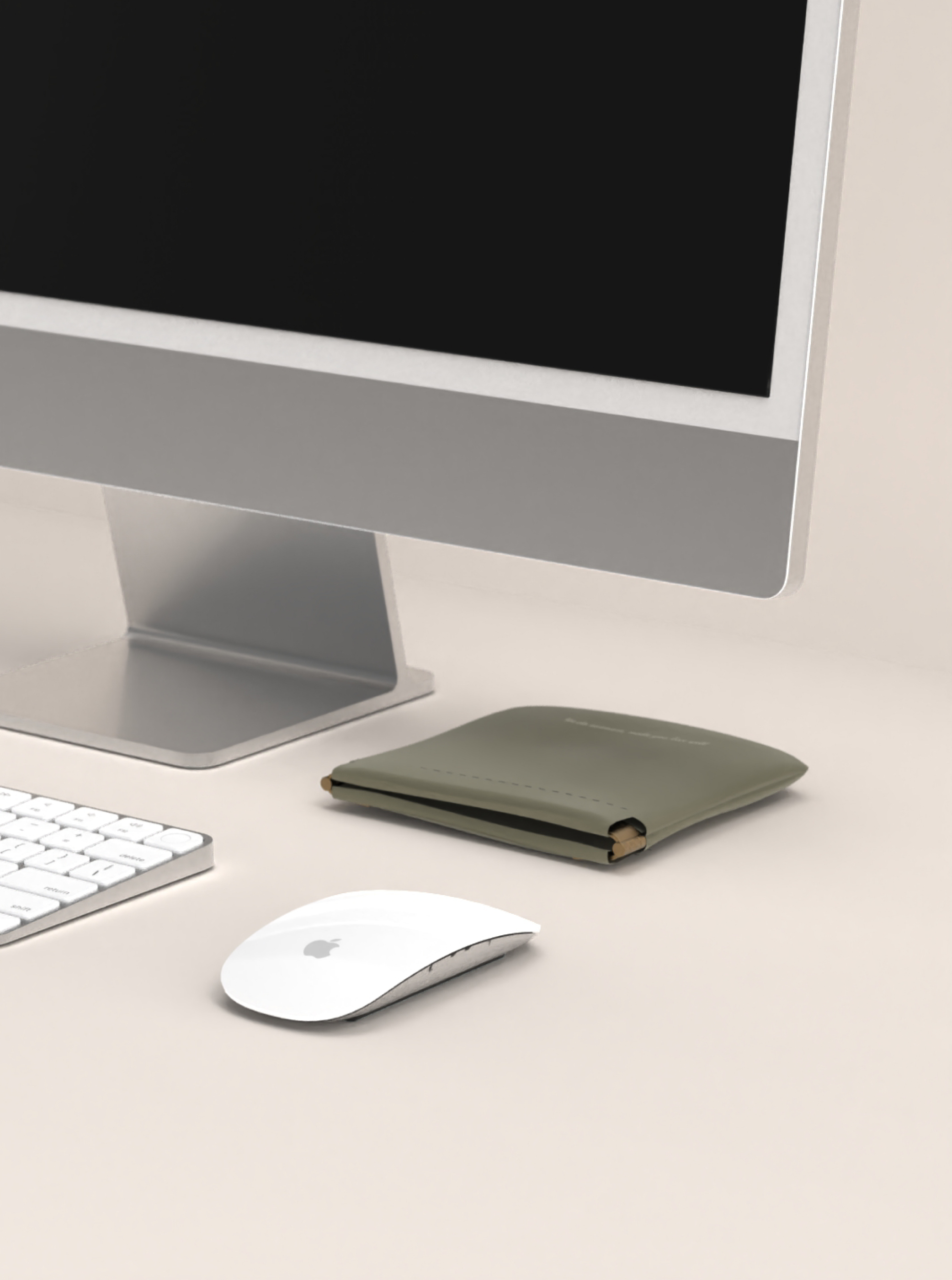 質感皮革收納包 /抹茶色/