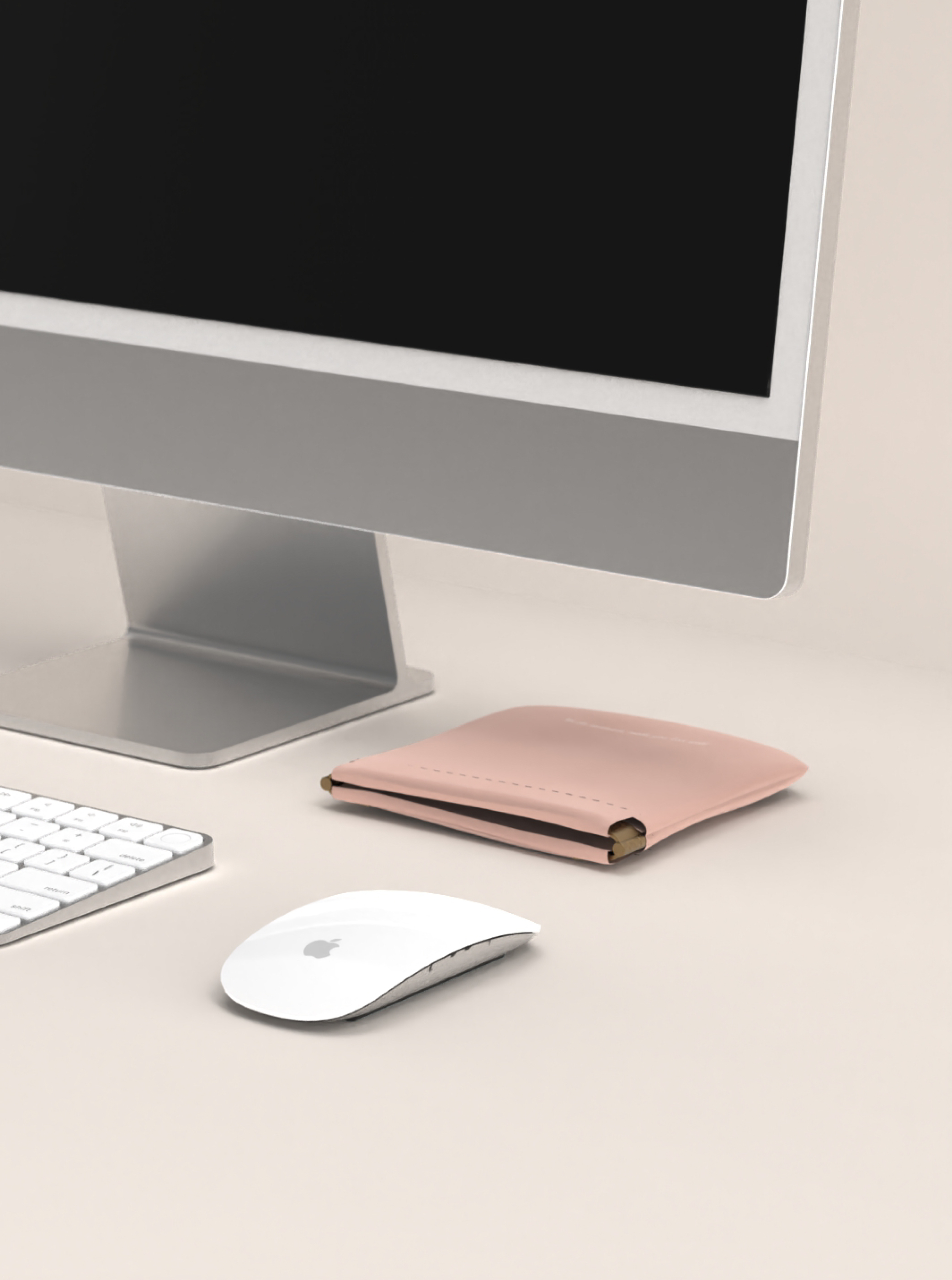 質感皮革收納包 /少女粉/