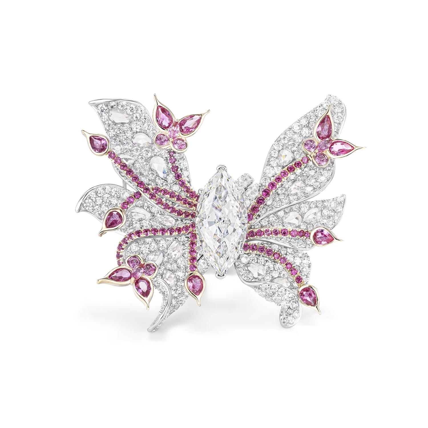 紅色蝴蝶組合戒指 925銀戒指