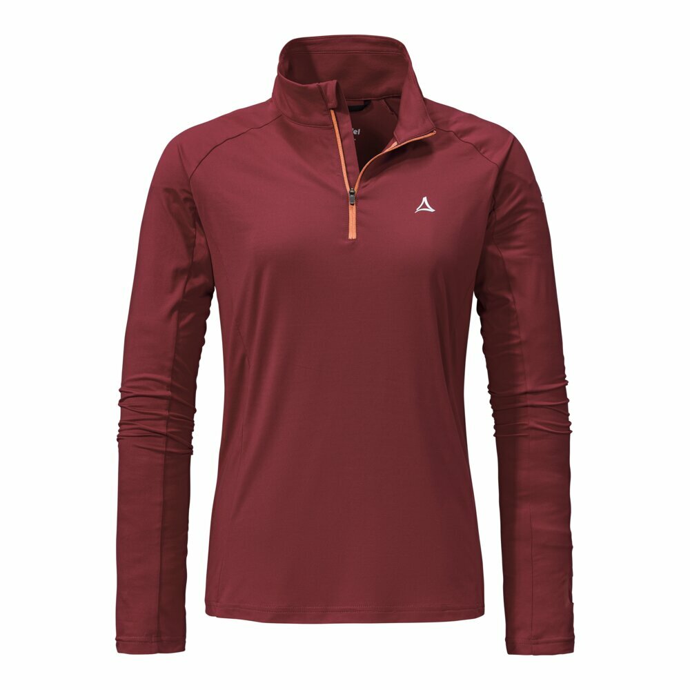 【Schoffel】女S.Cafe快乾立領拉鍊長袖上衣【咖啡紗 / 23SL20-13299-[酒紅、綠、黑]