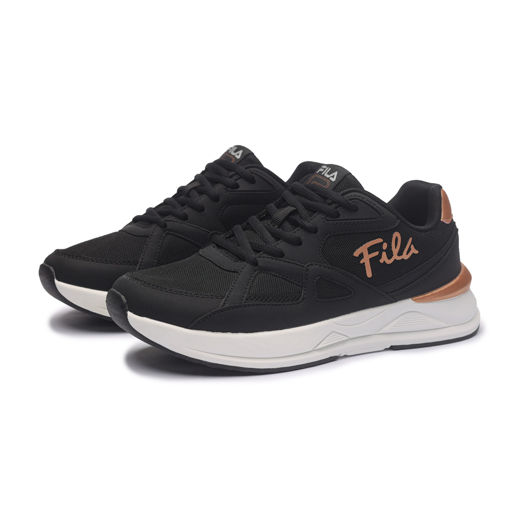 【下殺↘ $990】FILA 休閒鞋 EDITION 黑玫瑰金 復古 麂皮 運動鞋 女 5J905X055