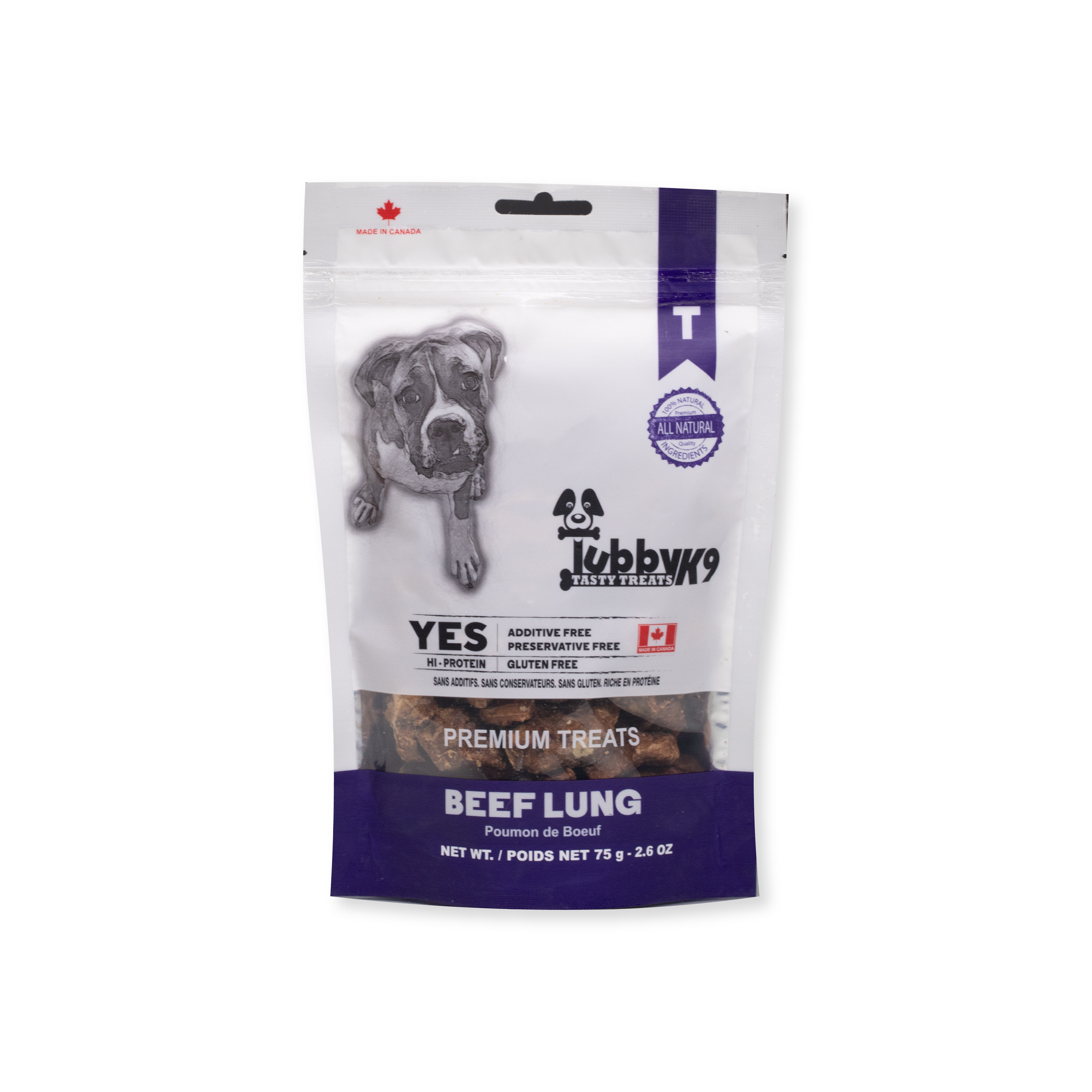 TubbyK9 牛肺狗小食 (75g)