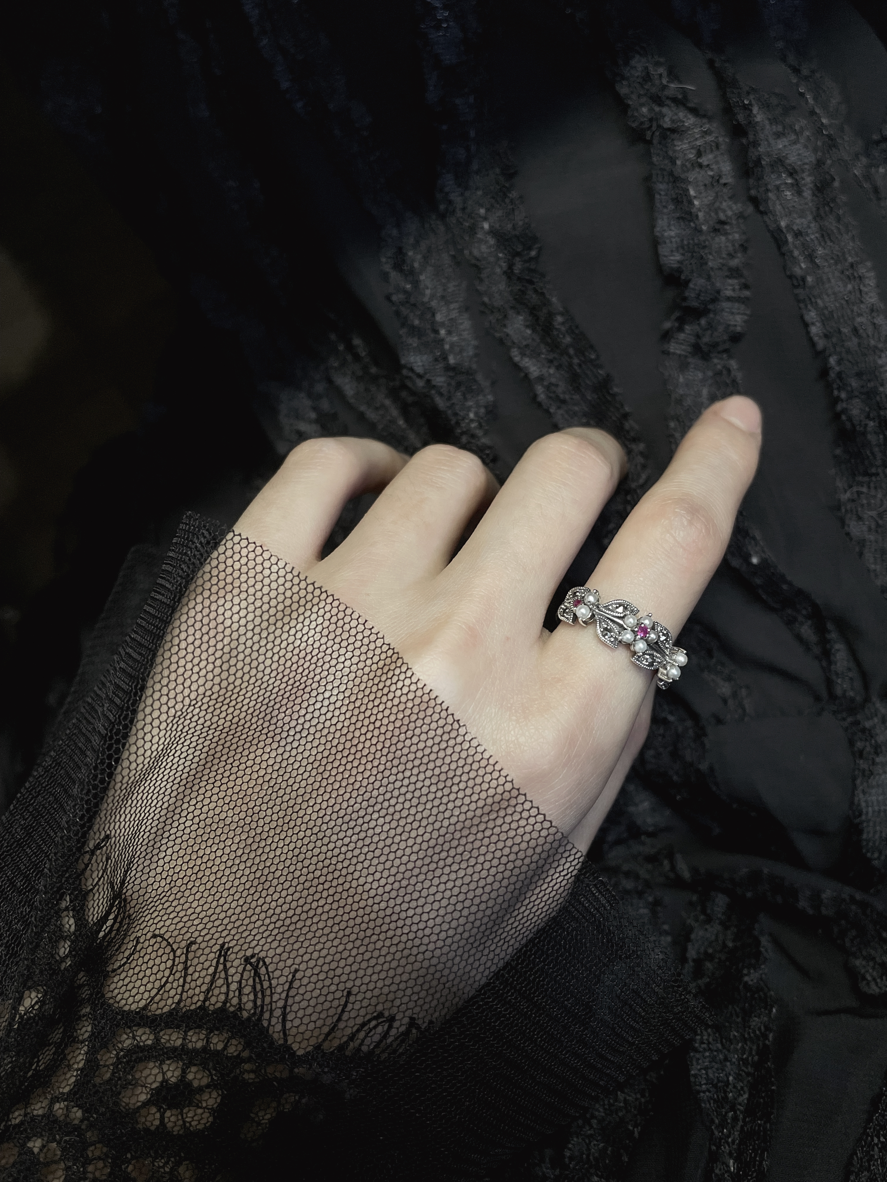 紅寶石葉子戒指 OP1630