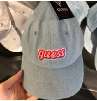 [S] GUESS HWR86444 DENIM PATCH BASEBALL HAT,BLUE, 677878794807 (SGU489)