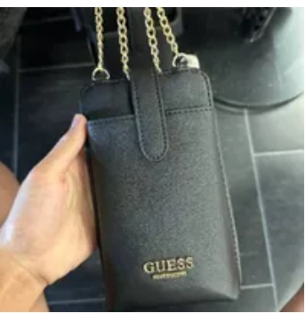 [S] GUESS DX23061 PHONE CHAIN CROSSBODY,BLACK, 843061112547 (SGU492)
