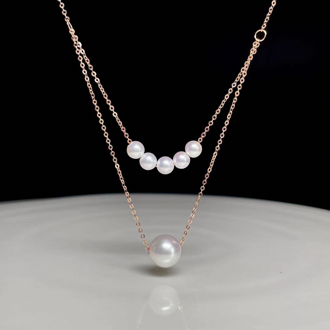 18K玫瑰金珍珠頸鏈