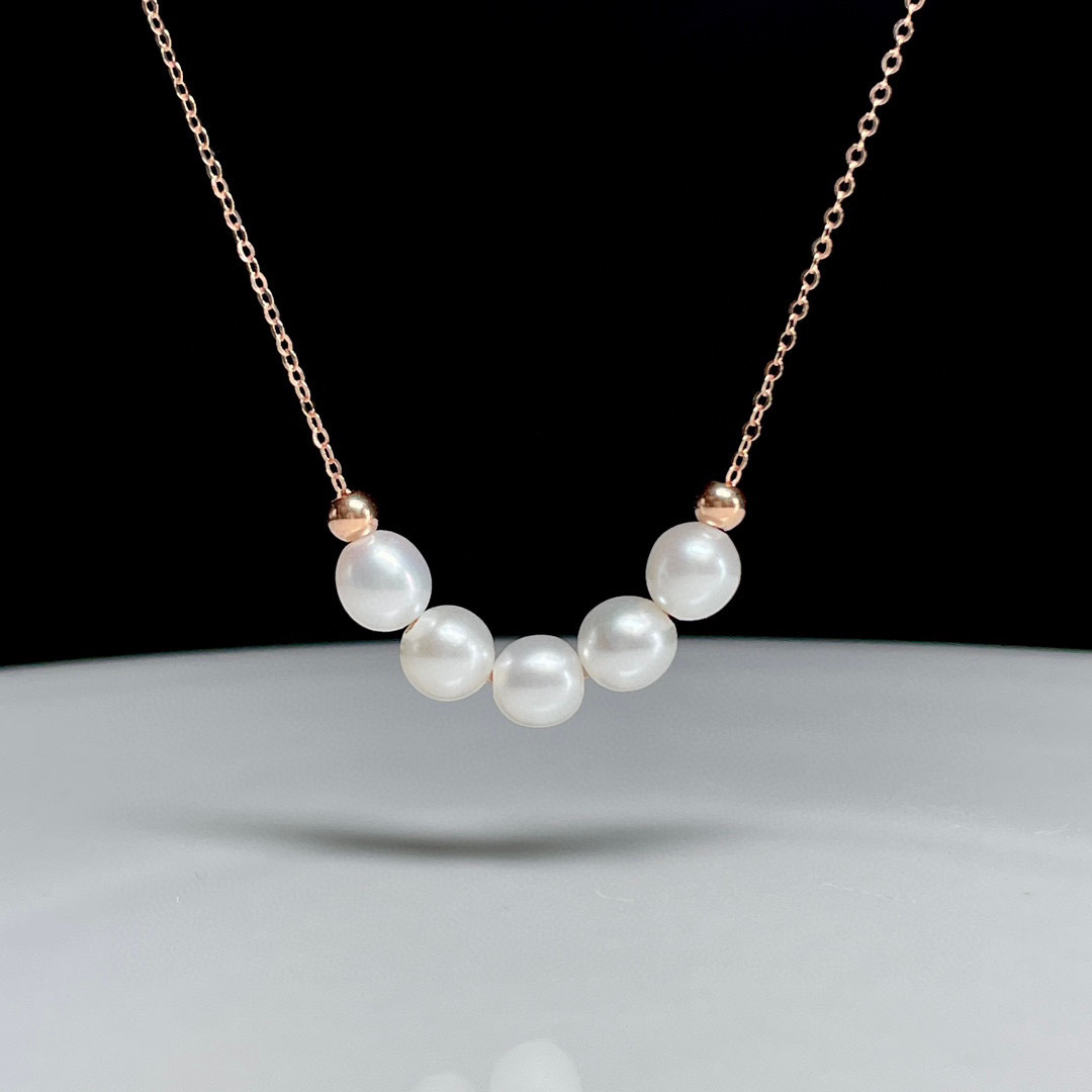 18K玫瑰金珍珠頸鏈