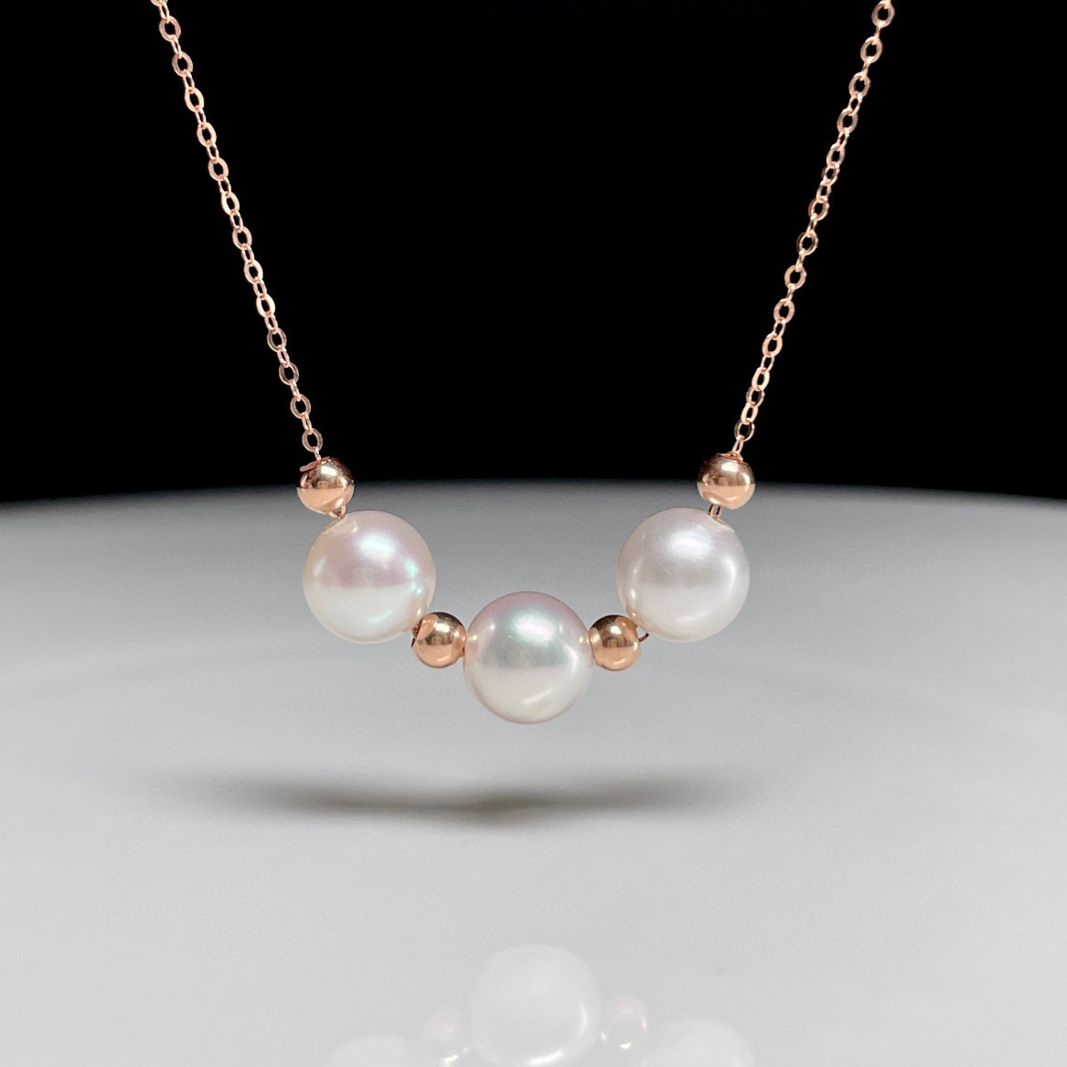 18K玫瑰金珍珠頸鏈