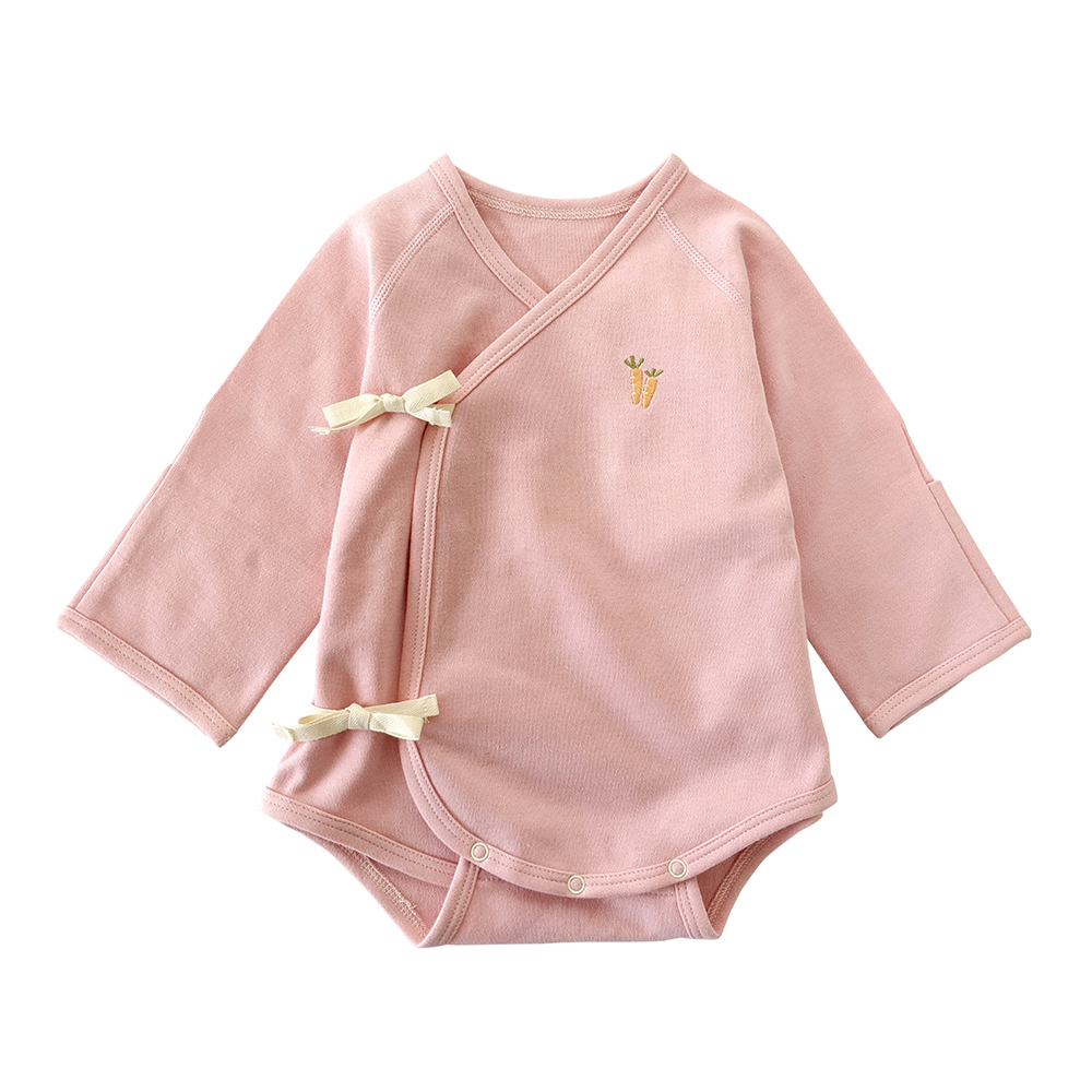 有機棉嬰兒柔適連身肚衣-粉紅 | 藍天畫布有機棉