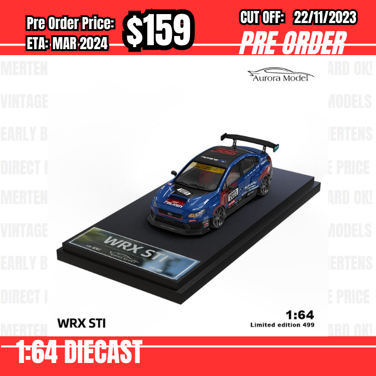 PO-$159 * Time Micro * 1:64  Subaru WRX STI NBR Blue Black #2023 [OD21/11]