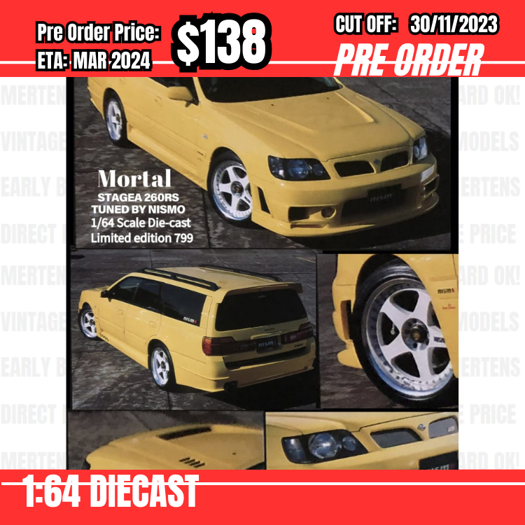 PO-$138 * Mortal * 1:64 Stagea MK1 WC34 Nismo 260RS Concept Yellow [OD21/11]