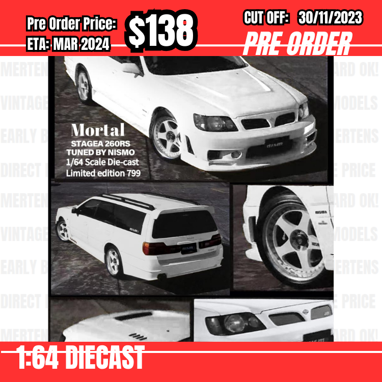 PO-$138 * Mortal * 1:64 Stagea MK1 WC34 Nismo 260RS Concept White [OD21/11]