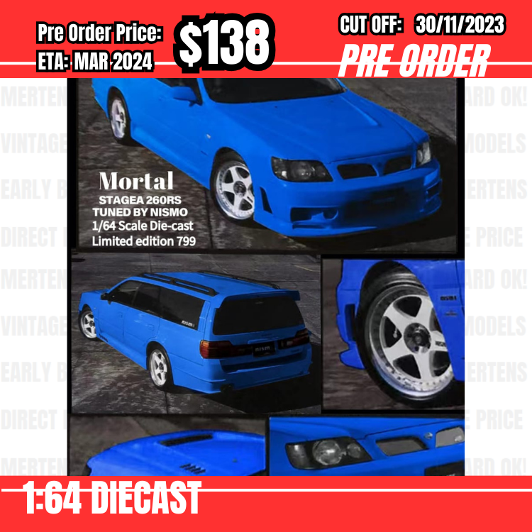 PO-$138 * Mortal * 1:64 Stagea MK1 WC34 Nismo 260RS Concept Blue [OD21/11]