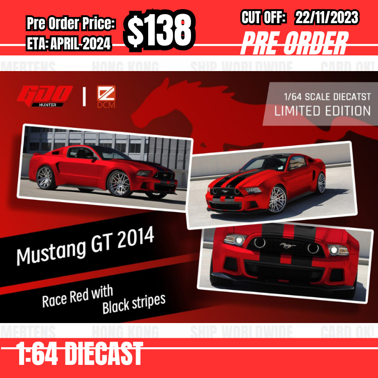 PO-$138 * GDO Hunter * 1:64 Ford Mustang GT MK5 Red [OD21/11]