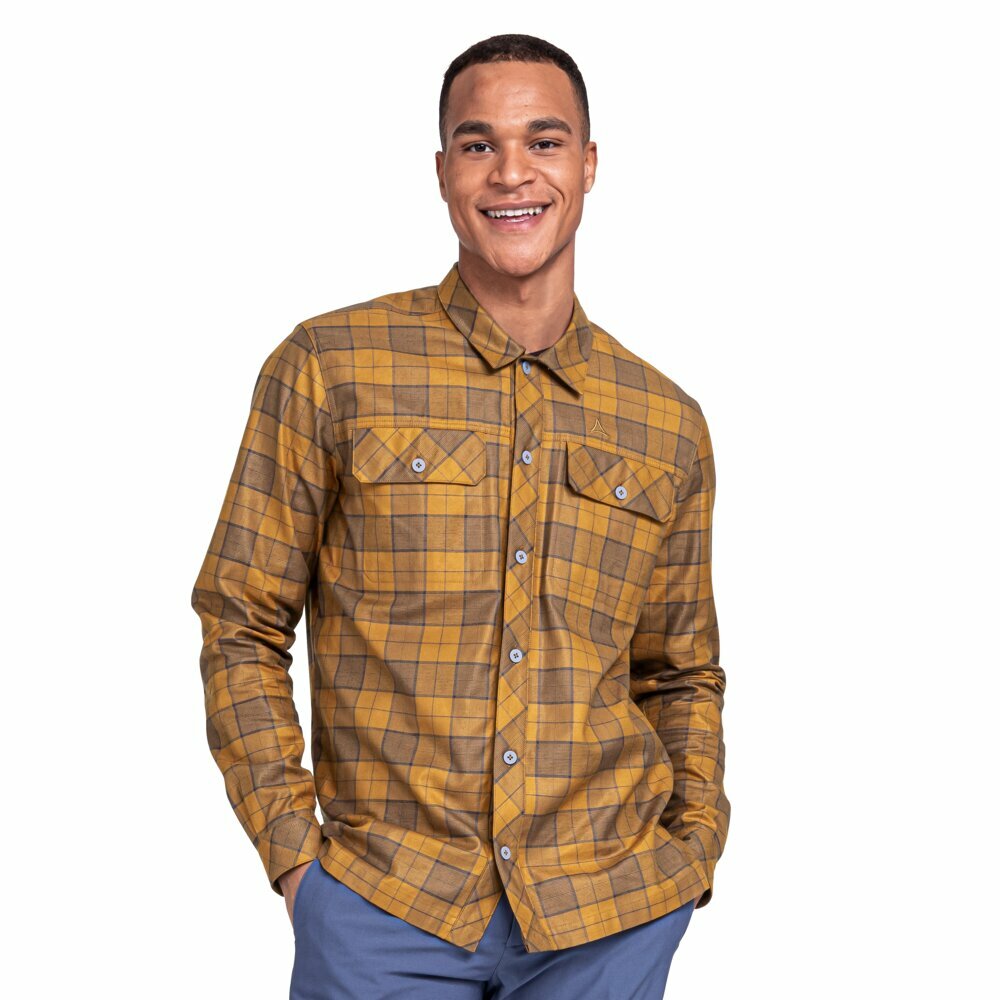 【Schoffel】男天絲保暖長袖襯衫 / 23SL20-23794-[黃、綠]
