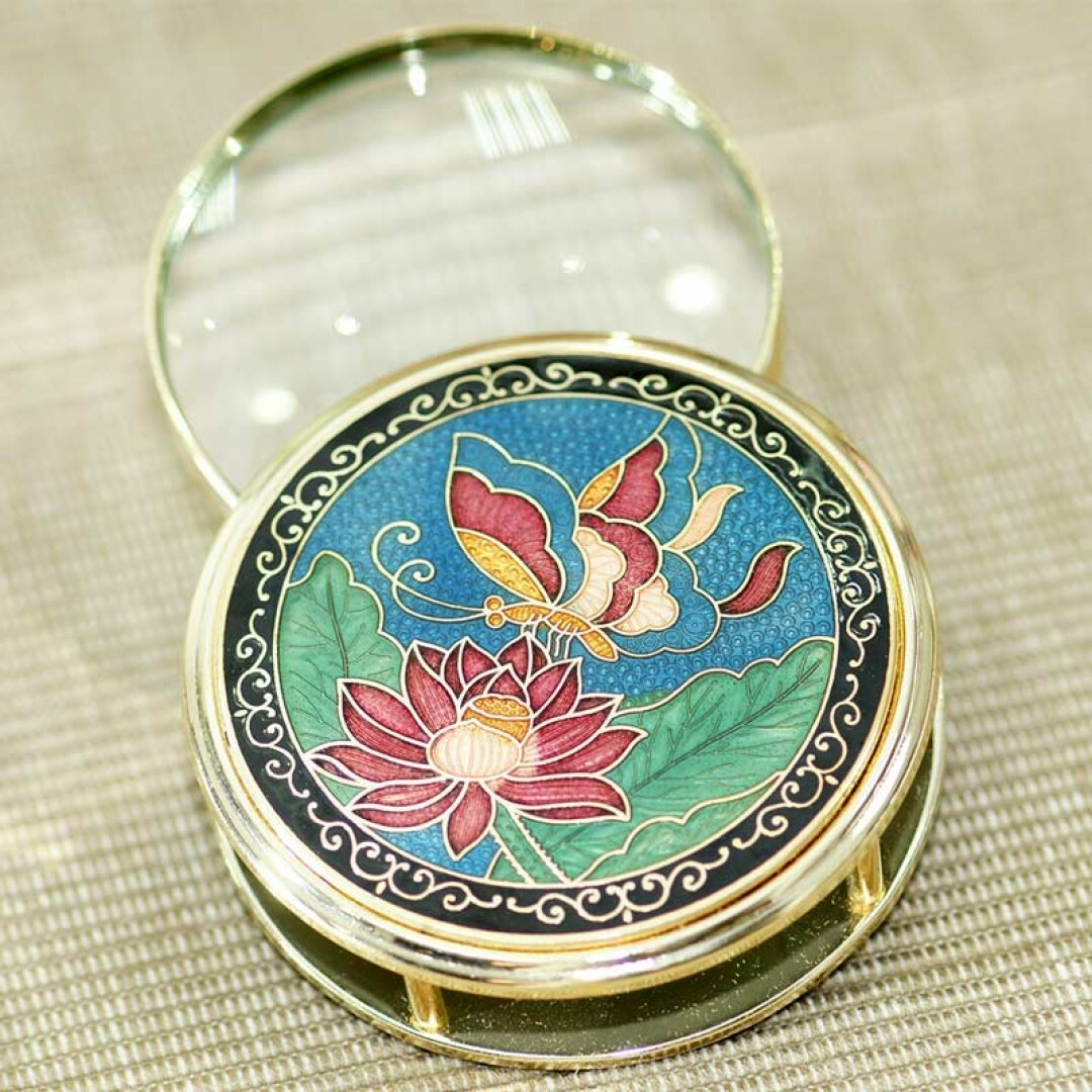 景泰藍 紙鎮‧放大鏡‧花‧蝴蝶