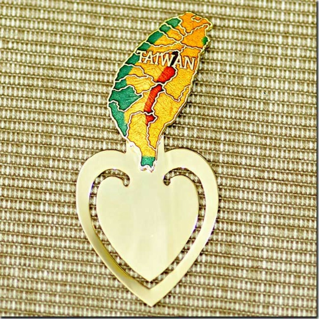 景泰藍‧桃心書夾‧台灣【MADE IN TAIWAN 台灣製造】(顏色隨機出貨)